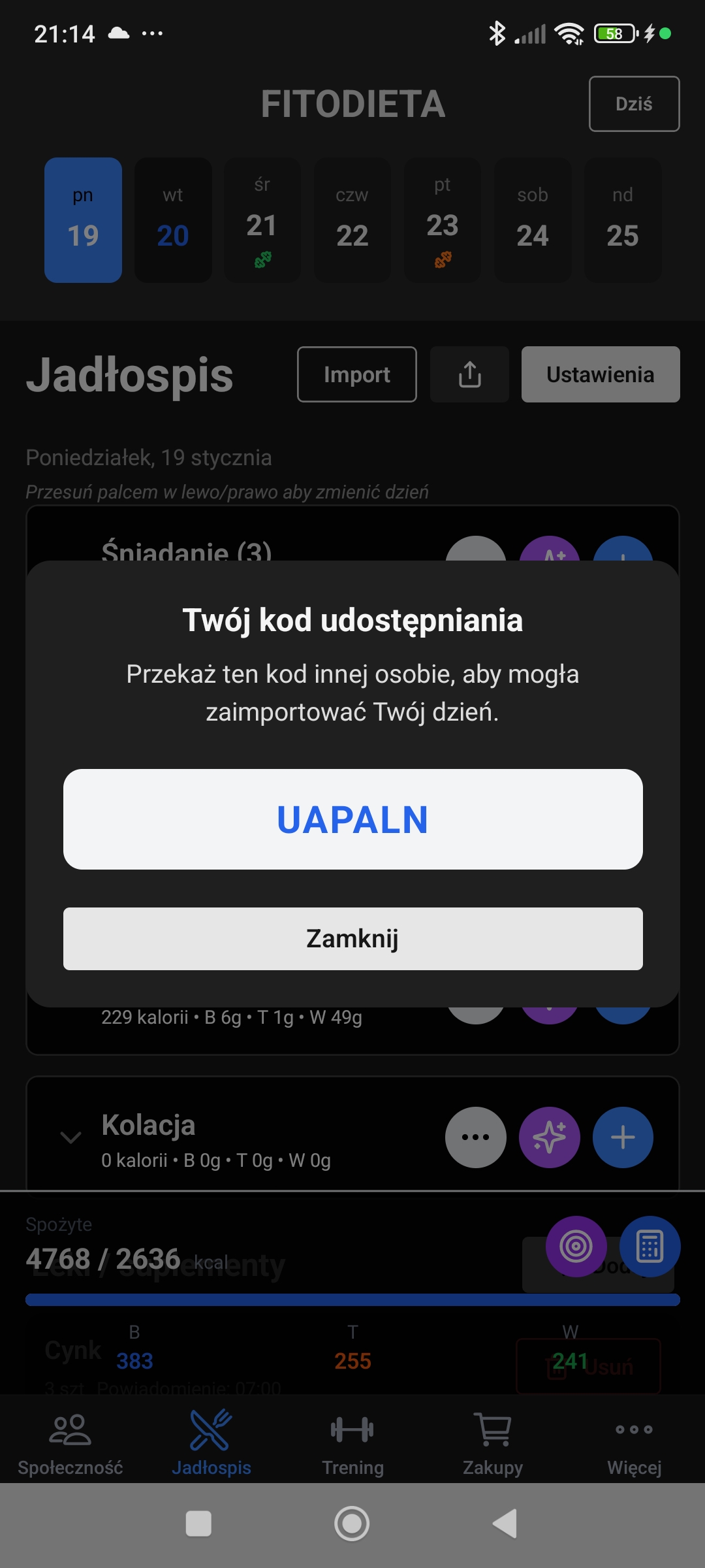 Zarządzanie jadłospisem